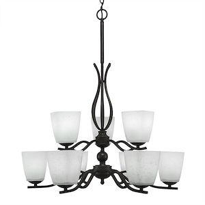 Revo - 9 Light Chandelier-22 Inches Tall and 27 Inches Wide