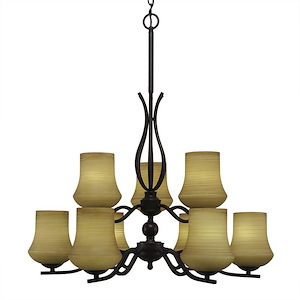 Revo - 9 Light Chandelier-22 Inches Tall and 28 Inches Wide - 1146297