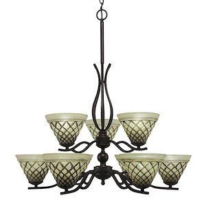 Revo - 9 Light Chandelier-22 Inches Tall and 29.5 Inches Wide - 1149737