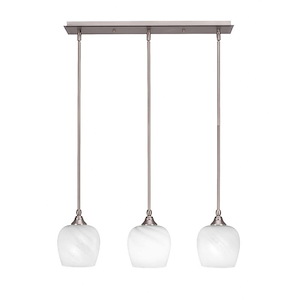 3 Light Linear Pendalier With Hang Straight Swivel-11 Inches Tall and 6 Inches Wide