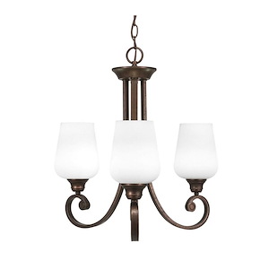 Curl - 3 Light Uplight Chandelier-20.75 Inches Tall and 19.75 Inches Wide