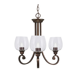 Curl - 3 Light Uplight Chandelier-20.75 Inches Tall and 20.25 Inches Wide - 1290401