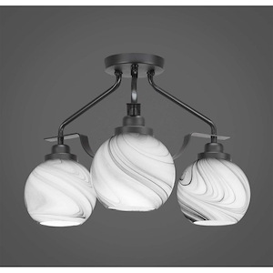 Odyssey - 3 Light Semi-Flush Mount in 12.25 Inches Tall and 16.75 Inches Wide