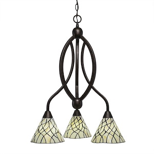 Bow - 3 Light Chandelier-27.75 Inches Tall and 17.75 Inches Wide