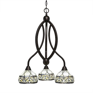 Bow - 3 Light Chandelier-27 Inches Tall and 18 Inches Wide