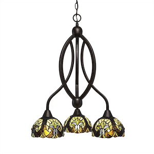 Bow - 3 Light Chandelier-26.75 Inches Tall and 18 Inches Wide