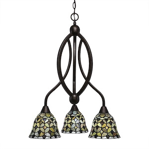 Bow - 3 Light Chandelier-28 Inches Tall and 18 Inches Wide