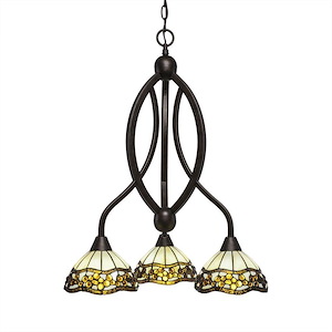 Bow - 3 Light Chandelier-26.5 Inches Tall and 18 Inches Wide - 697783