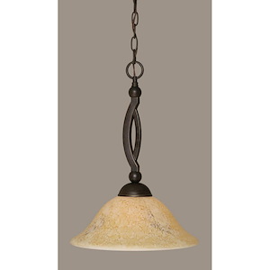 Bow - 1 Light Pendant-18.75 Inches Tall and 12 Inches Wide