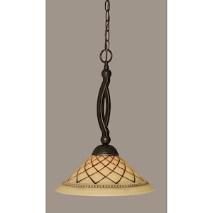 Bow - 1 Light Pendant-18.5 Inches Tall and 16 Inches Wide