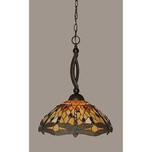 Bow - 1 Light Pendant-21 Inches Tall and 16 Inches Wide