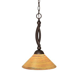 Bow - 1 Light Pendant-18.5 Inches Tall and 12 Inches Wide