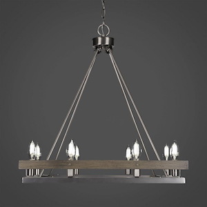 Belmont-8 Light Square Chandelier-22.5 Inches Wide by 25.75 Inches High