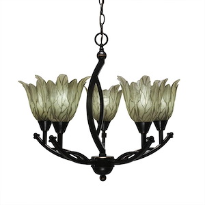 Bow - 5 Light Chandelier-20.25 Inches Tall and 23 Inches Wide