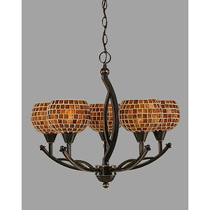 Bow - 5 Light Chandelier-20.25 Inches Tall and 22.5 Inches Wide