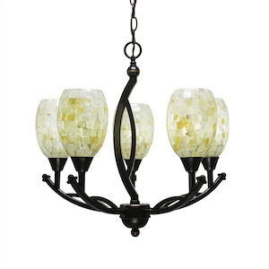 Bow - 5 Light Chandelier-20.25 Inches Tall and 20.75 Inches Wide