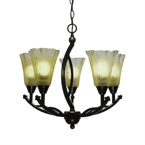 Bow - 5 Light Chandelier-20.25 Inches Tall and 21.5 Inches Wide
