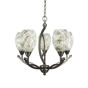 Bow - 5 Light Chandelier-20.25 Inches Tall and 20 Inches Wide