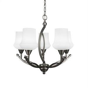 Bow - 5 Light Chandelier-20 Inches Tall and 21 Inches Wide