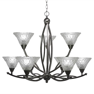 Bow - 9 Light Chandelier-26.5 Inches Tall and 33 Inches Wide