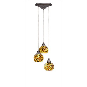 Europa - 3 Light Cluster Pendalier-7.75 Inches Tall and 12.25 Inches Wide