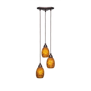 Europa - 3 Light Cluster Pendalier-8.75 Inches Tall and 10.5 Inches Wide