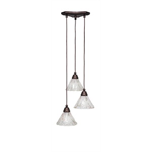 Europa - 3 Light Cluster Pendalier-6.75 Inches Tall and 14 Inches Wide