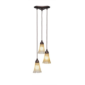Europa - 3 Light Cluster Pendalier-8.75 Inches Tall and 11 Inches Wide - 698012