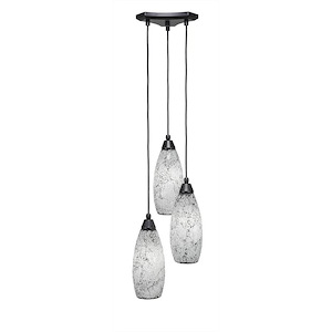 Europa - 3 Light Cluster Pendalier-14.25 Inches Tall and 10.75 Inches Wide