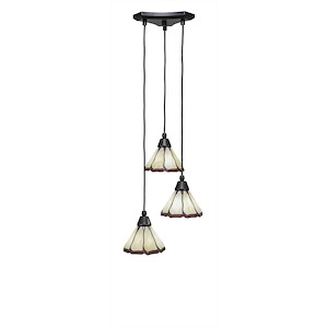 Europa - 3 Light Cluster Pendalier-10 Inches Tall and 11.5 Inches Wide