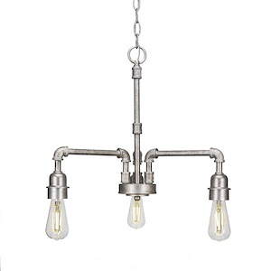 Vintage - 15W 3 LED Chandelier-18 Inches Tall and 17.5 Inches Wide