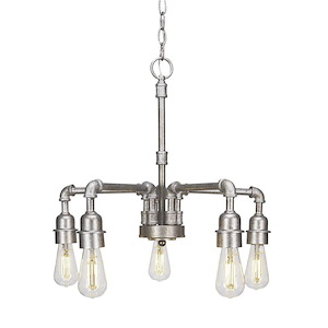 Vintage - 25W 5 LED Chandelier-18 Inches Tall and 20.5 Inches Wide