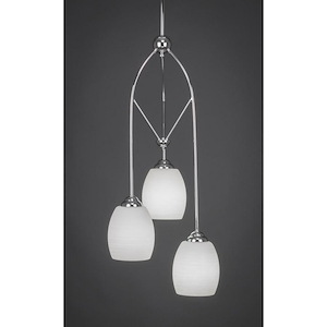 Contempo - 3 Light Cluster Pendalier-29.75 Inches Tall and 12 Inches Wide