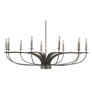 Monterey - 10 Light Uplight Chandelier-12.75 Inches Tall and 44.5 Inches Wide
