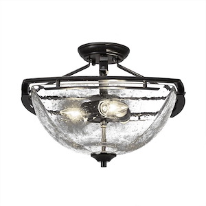 Uptowne - 3 Light Semi-Flush Mount-11.75 Inches Tall and 15 Inches Wide