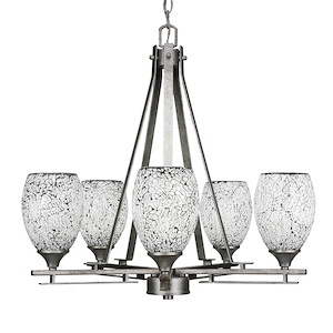 Uptowne - 5 Light Chandelier-22.75 Inches Tall and 23.25 Inches Wide