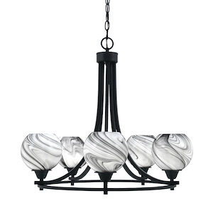 Paramount - 5 Light Uplight Chandelier-22.25 Inches Tall and 23.75 Inches Wide