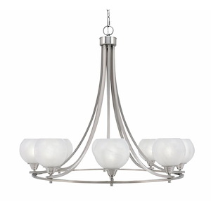 Paramount - 8 Light Uplight Chandelier-31 Inches Tall and 34.75 Inches Wide
