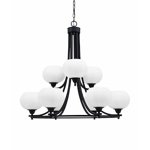 Paramount - 9 Light Uplight Chandelier-29.75 Inches Tall and 28.5 Inches Wide