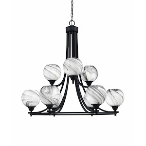 Paramount - 9 Light Uplight Chandelier-29.75 Inches Tall and 31 Inches Wide