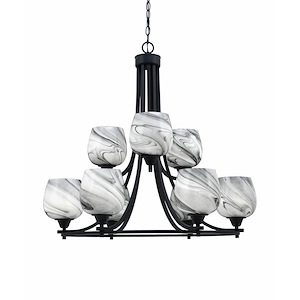 Paramount - 9 Light Uplight Chandelier-29.75 Inches Tall and 30.75 Inches Wide