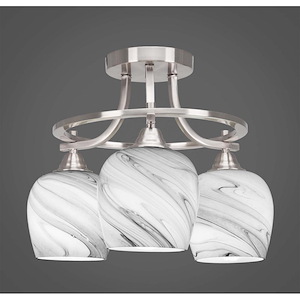 Paramount - 3 Light Semi-Flush Mount in 13 Inches Tall and 15.5 Inches Wide