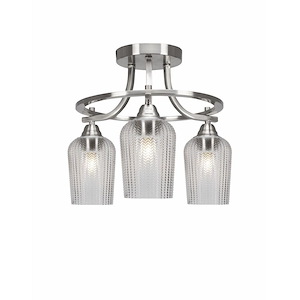Paramount - 3 Light Semi-Flush Mount-14.25 Inches Tall and 15 Inches Wide