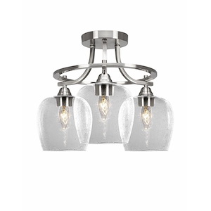 Paramount - 3 Light Semi-Flush Mount-13 Inches Tall and 15.5 Inches Wide