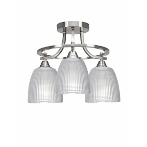 Paramount - 3 Light Semi-Flush Mount-12 Inches Tall and 15.25 Inches Wide