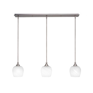 3 Light Linear Pendalier With Hang Straight Swivel-11 Inches Tall and 6 Inches Wide