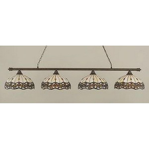 Oxford-Four Light Bronze Billiard-16 Inches Wide by 13 Inches High - 1218920