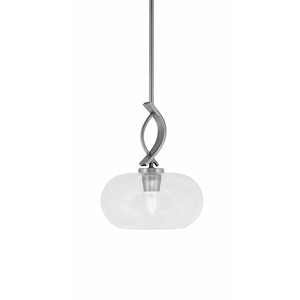 Cavella - 1 Light Stem Hung Mini Pendant-12.5 Inches Tall and 10 Inches Wide