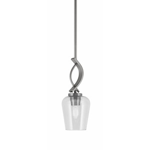 Cavella - 1 Light Stem Hung Mini Pendant-13.25 Inches Tall and 5 Inches Wide