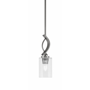 Cavella - 1 Light Stem Hung Mini Pendant-13 Inches Tall and 4 Inches Wide